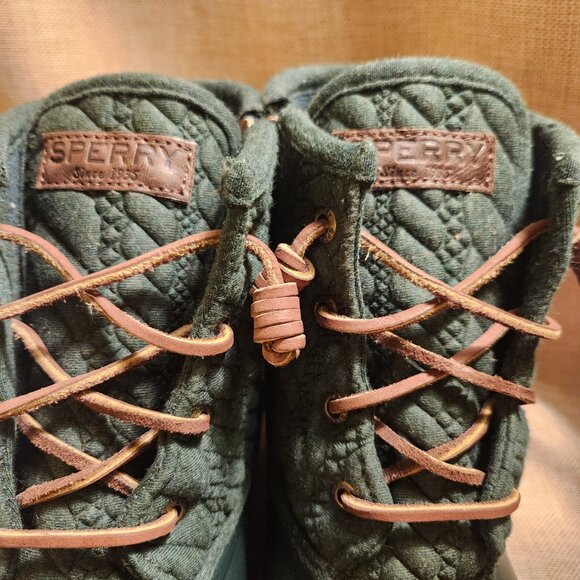 Sperry Saltwater Quilted Duck Boots Green Women's Size 7.5 Original Price $130 - Picture 8 of 16